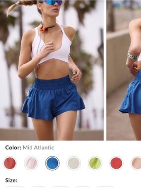 Free People Mid Atlantic Blue Athletic Shorts, XS